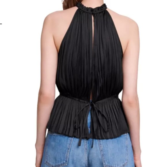NWT MAJE Leville Pleated Halter Top - Picture 10 of 10